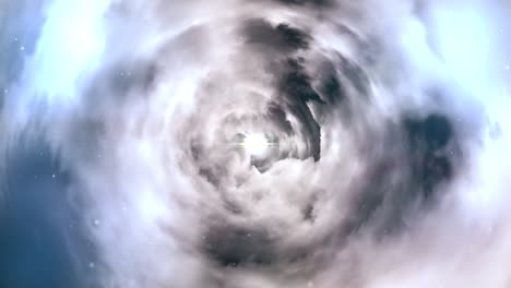 tunnel from clouds background texture fairy-tale design. abstract background of a tunnel of clouds