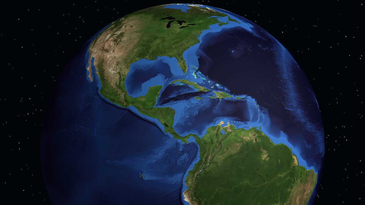 Animazione digitale che ingrandisce dallo spazio su Veracruz, Messico, con un pannello informativo dettagliato sulla posizione