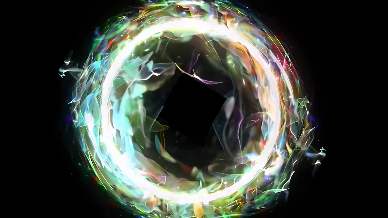 Vibrant Energy Portal with Swirling Light and Particles