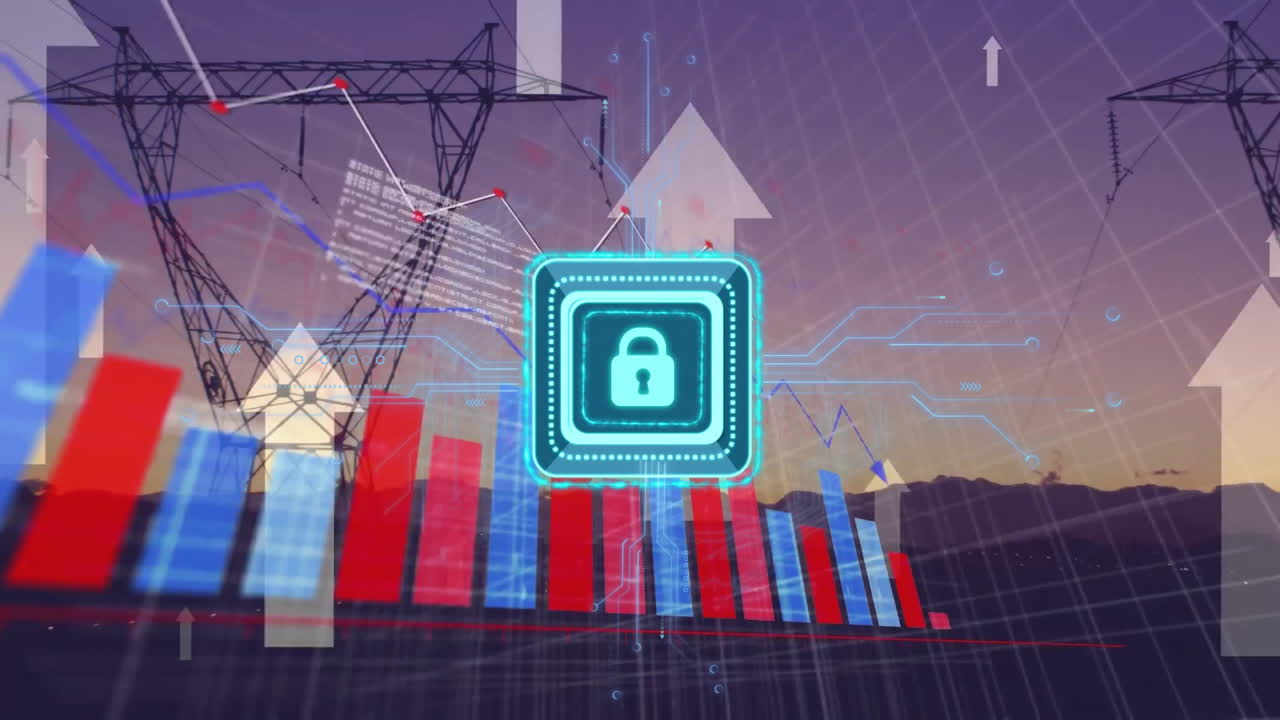 데이터 프로세싱을 통해 디지털 락의 애니메이션