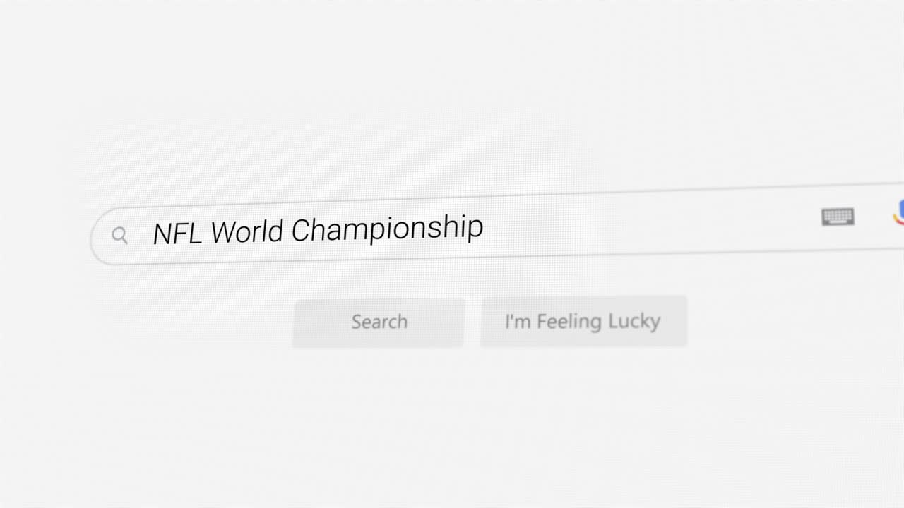 Searching for NFL World Championship on Internet browser
