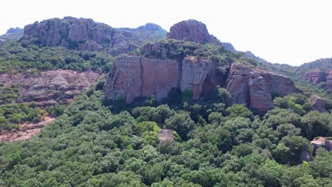 Aerial-view-of-landscape-of-Cannes-mountain-and-canyon-at-sunny-summer-morning