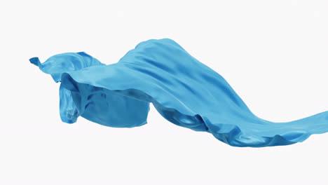 flowing blue wave cloth with alpha channel, 3d rendering.