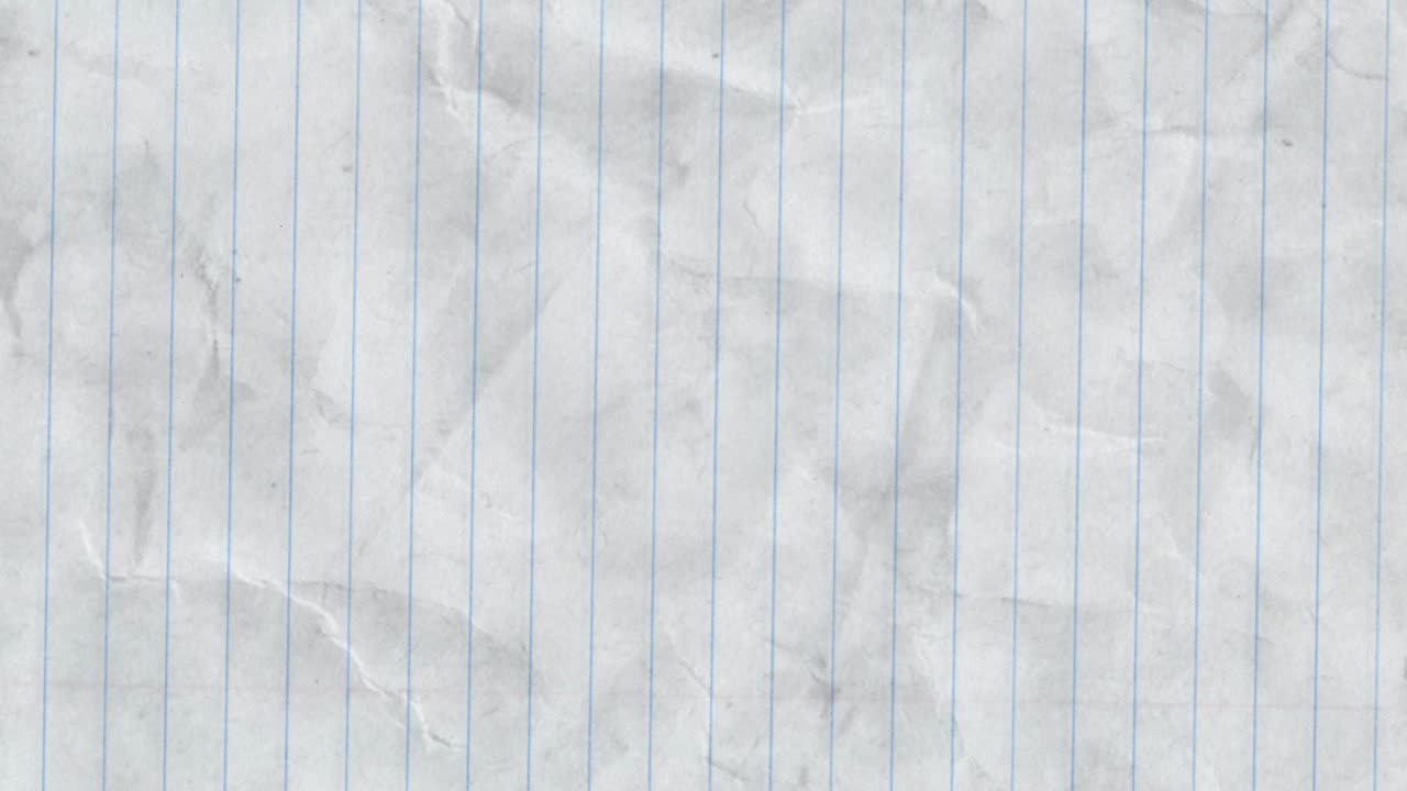 Animated Crumpled Lined Paper Texture Background Loop