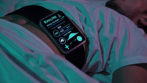 person wearing sleep tracker