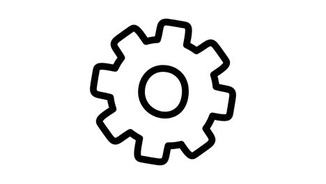 gear icon animation. animation with rotating gears motion graphics 4k video motion illustration sign. outline doodle style alpha channel