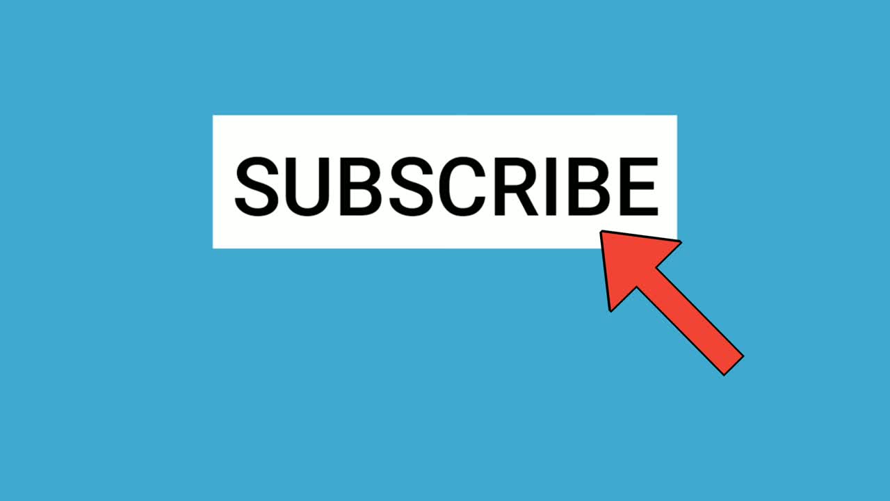 animación de vídeo de pantalla final suscribirse texto en fondo azul