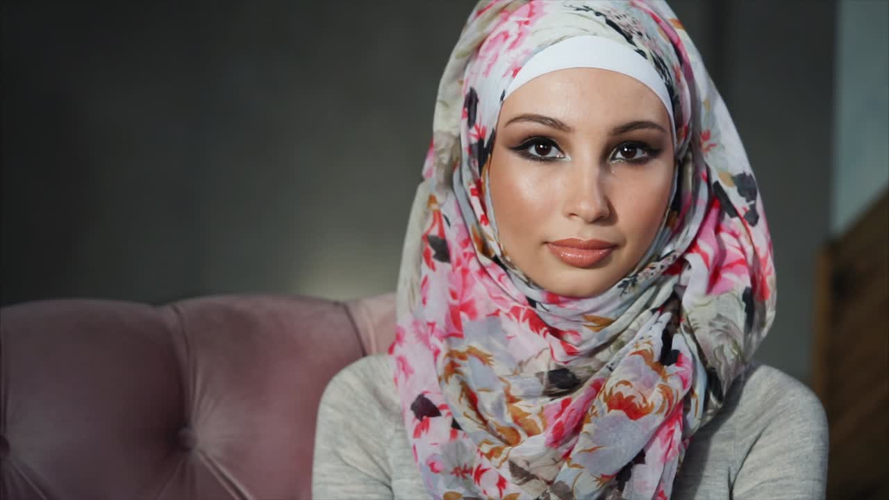 Woman Wearing a Floral Hijab