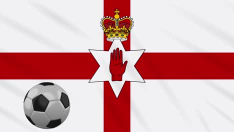 northern ireland flag and football rotates, loop