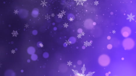 Abstract-purple-bokeh-and-snowflake-falling