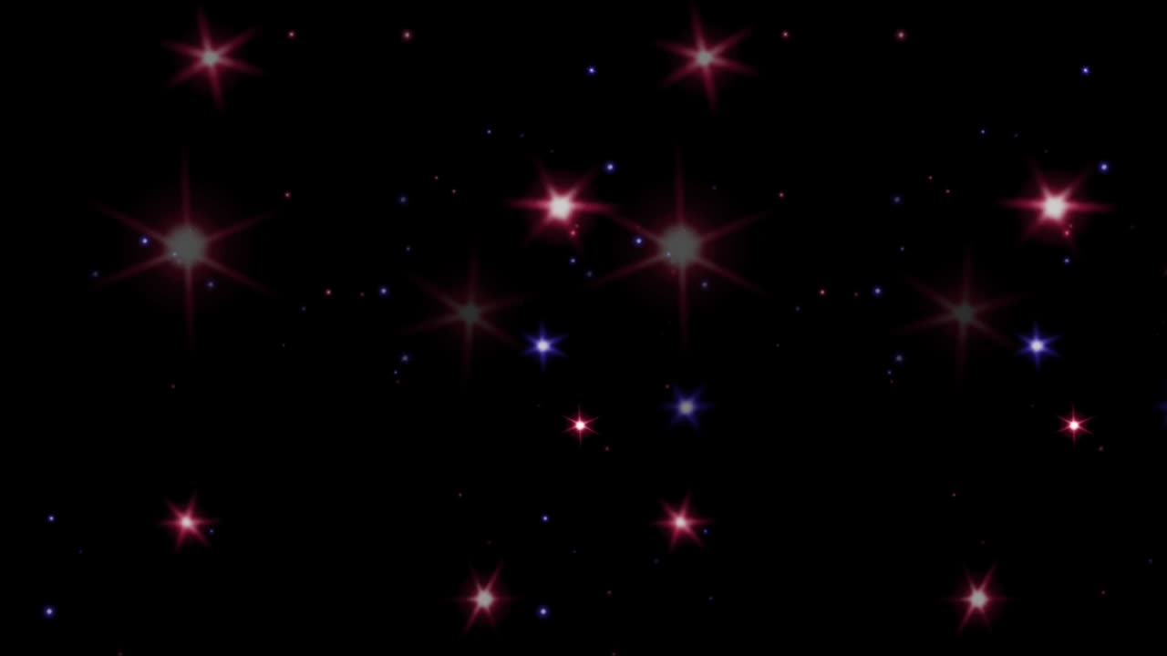 Animation red light sparkles on black background.