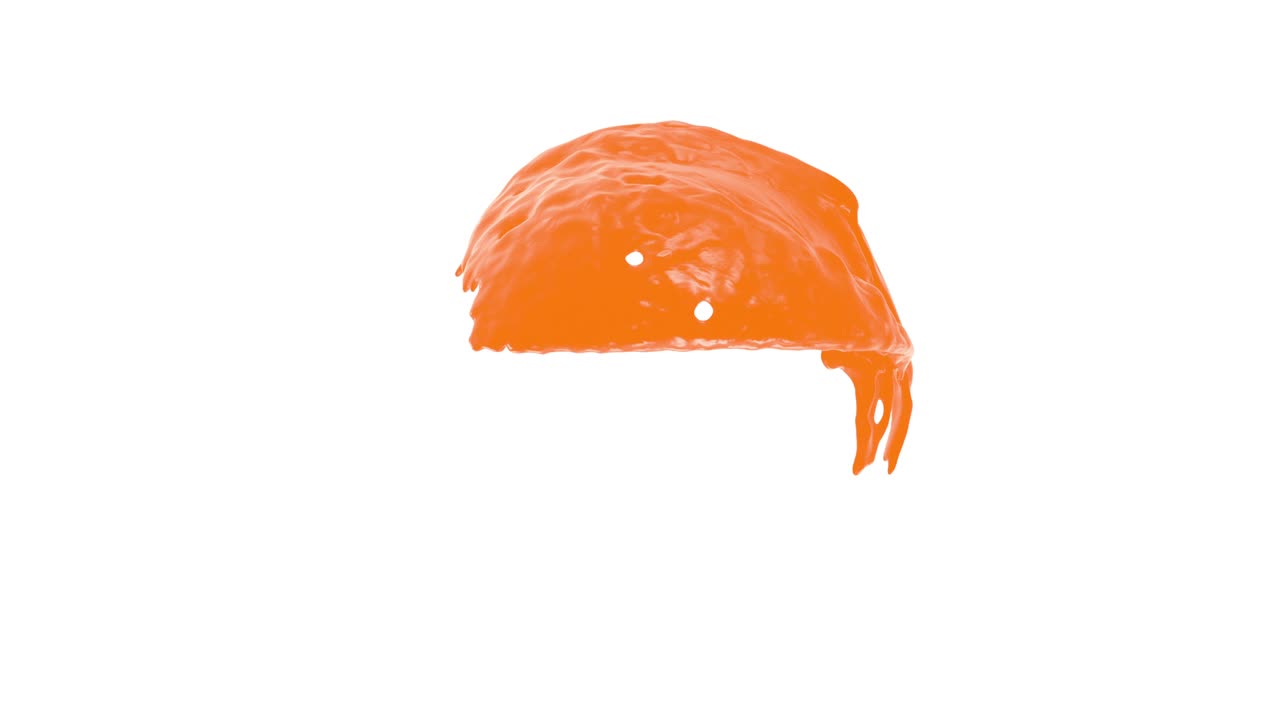 페인트는 그 중심에 끌어당기는 구 주위에 스프레이로 흐릅니다.