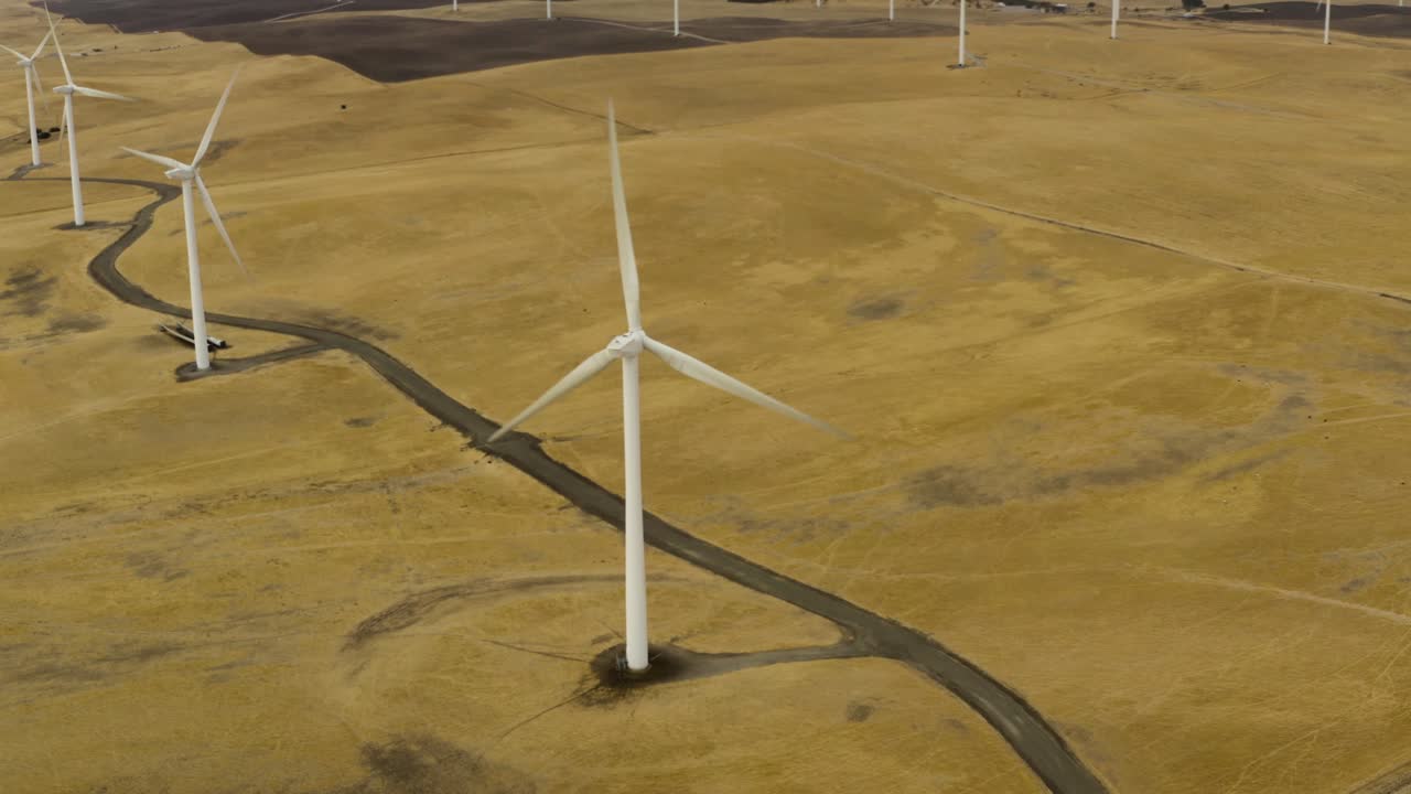 Aerial shot of Windmills on Montezuma Hills