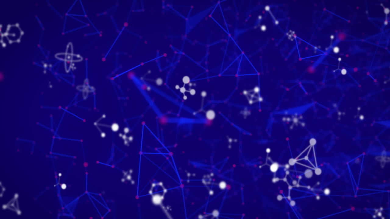 Network of connections against blue background