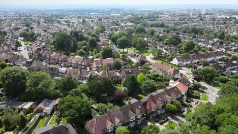 Woodford-Green-Essex-Reino-Unido-Imágenes-Aéreas-De-Casas-Y-Jardines