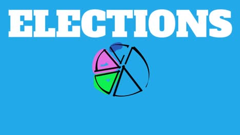 Animación-Del-Texto-De-Las-Elecciones-Sobre-El-Diagrama-Sobre-Fondo-Azul