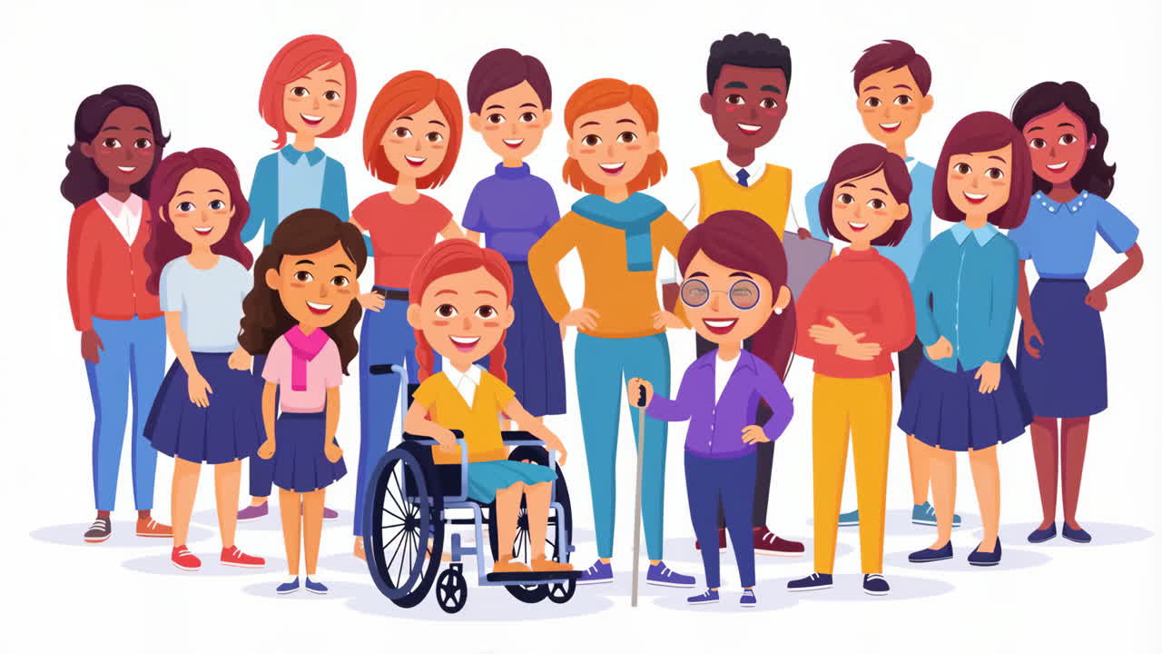 A diverse and inclusive group of people smiling together