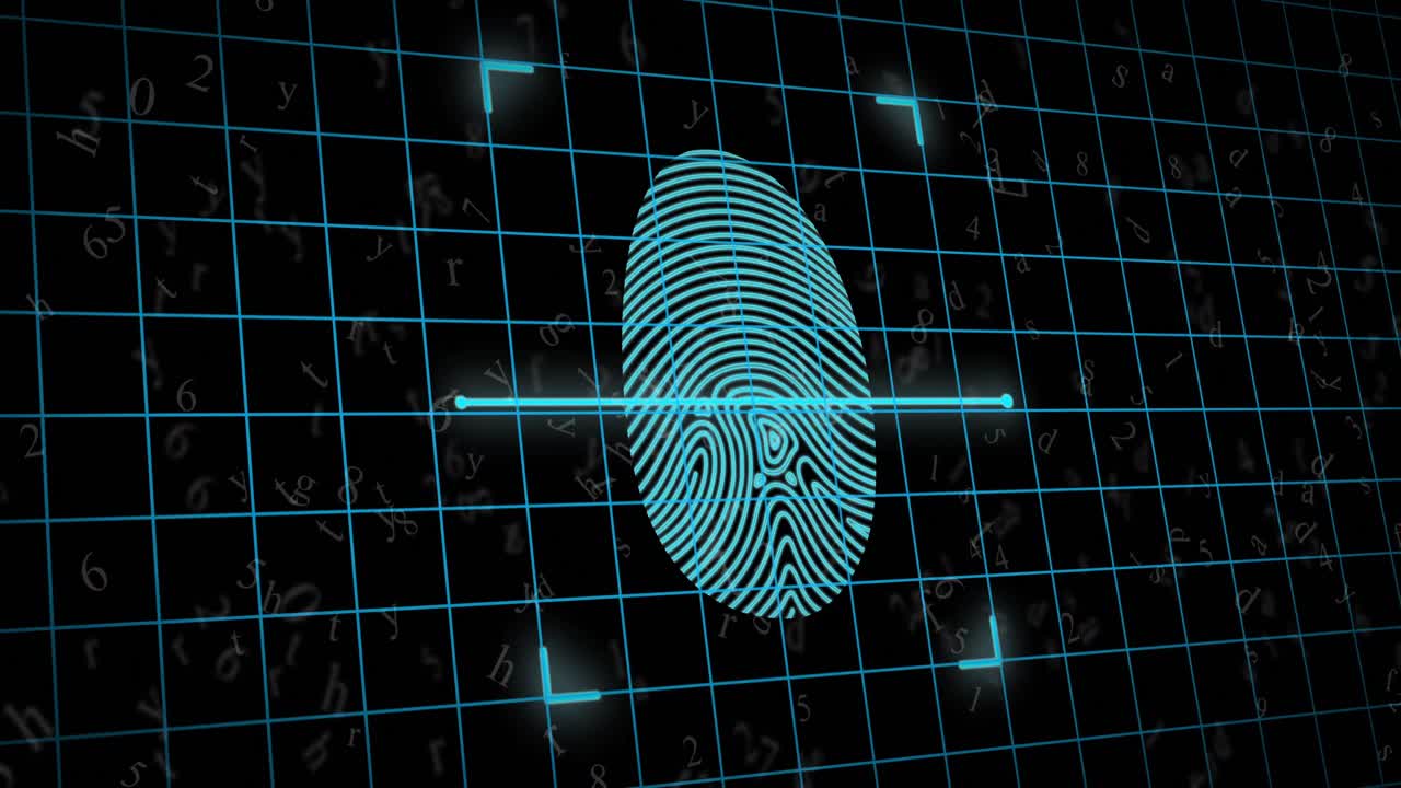 Fingerprint scanner over grid against space