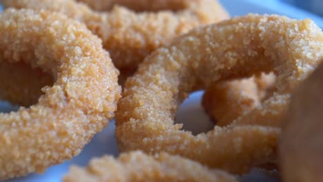 closeup of crispy fried onion rings