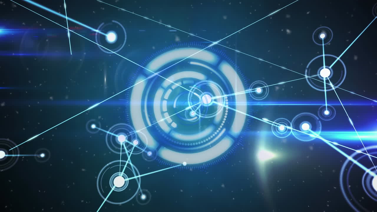 그리드 상의 연결 네트워크와 함께 지구의 애니메이션