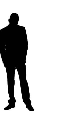 silhouette of stressed businessman