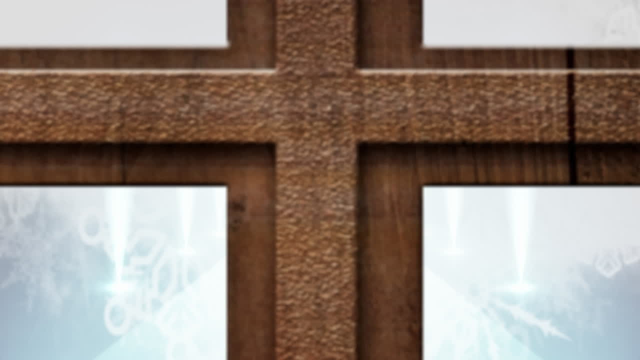 파란색 배경에 여러 개의 스 ⁇  조명에 대한 나무 창문 프레임