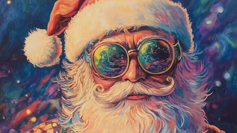 santa claus with sunglasses - colorful portrait