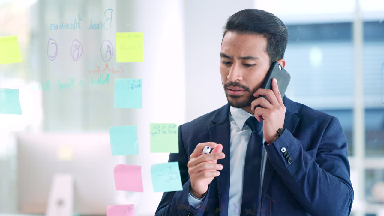 Young male manager brainstorming ideas Premium Stock Video Footage