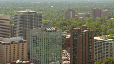 Aerial-midlevel-view-of-city-buildings-and-skyline