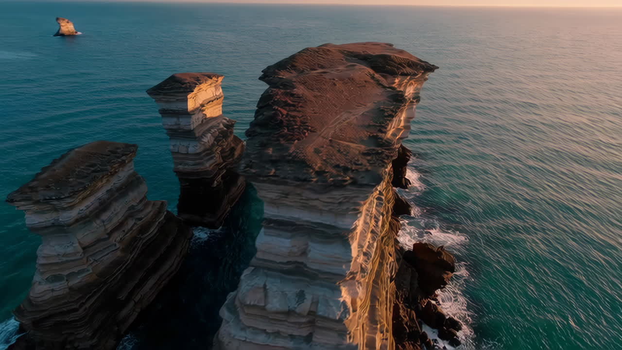 Dramatic Coastal Rock Formations at Sunrise/Sunset