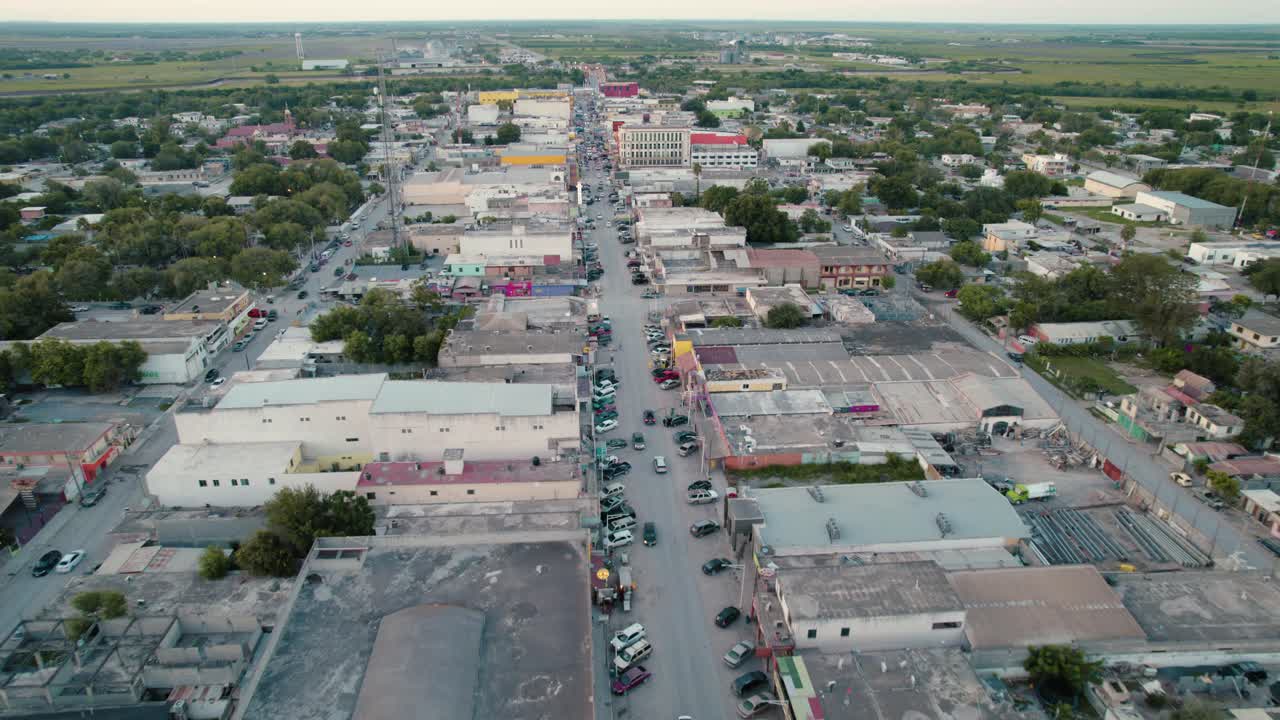 aérea sobre nuevo progreso, una ciudad fronteriza ubicada en el estado de tamaulipas, méxico