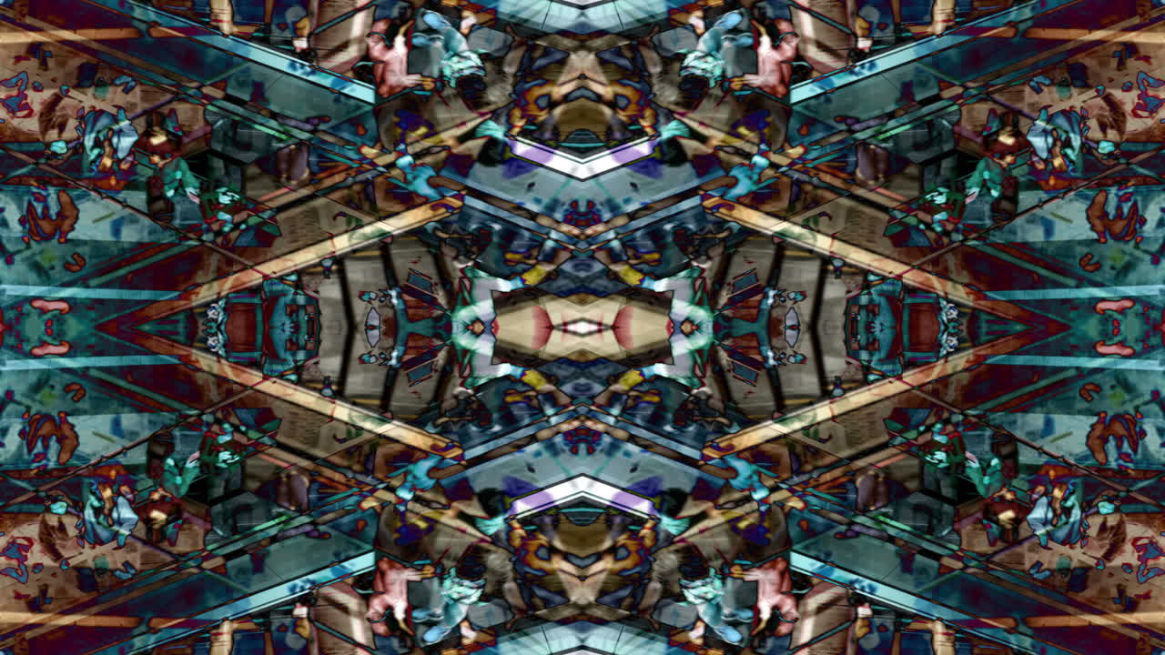 Hypnotic Abstract Kaleidoscope of Colorful Geometric Shapes