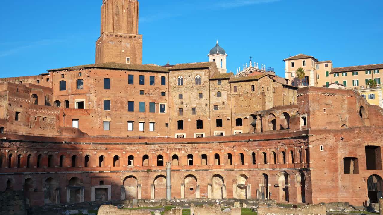 Ancient buildings of Trajans Market in Rome, Italy
