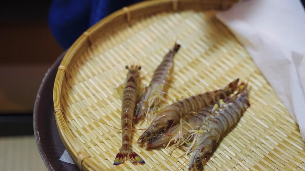 Japanese Tiger Prawn, Kuruma Ebi Freshly Served in Ryokan Kaiseki Course