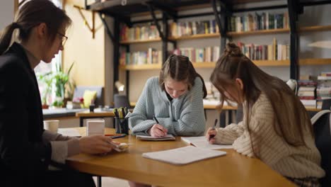 tutoring session with girls
