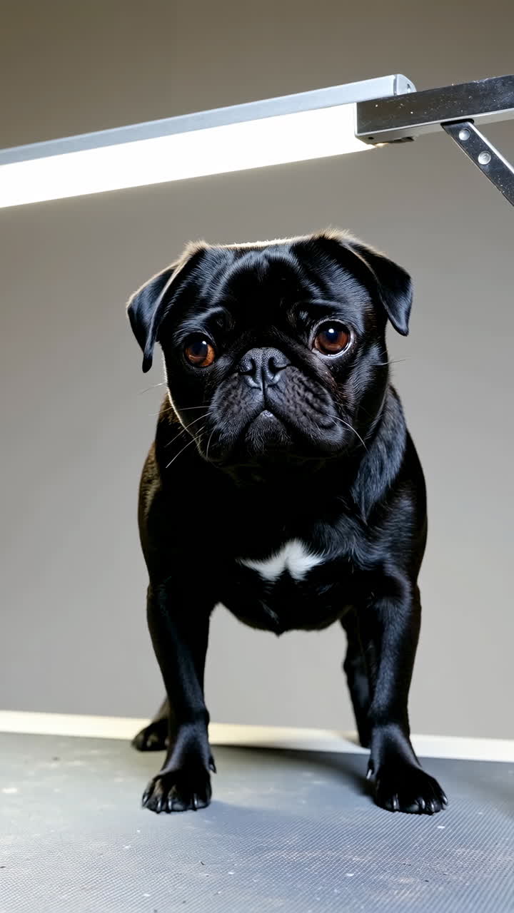 Black Pug Dog Portrait
