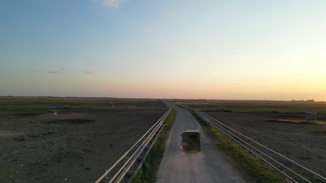 fazenda de bisontes na europa vista do ar