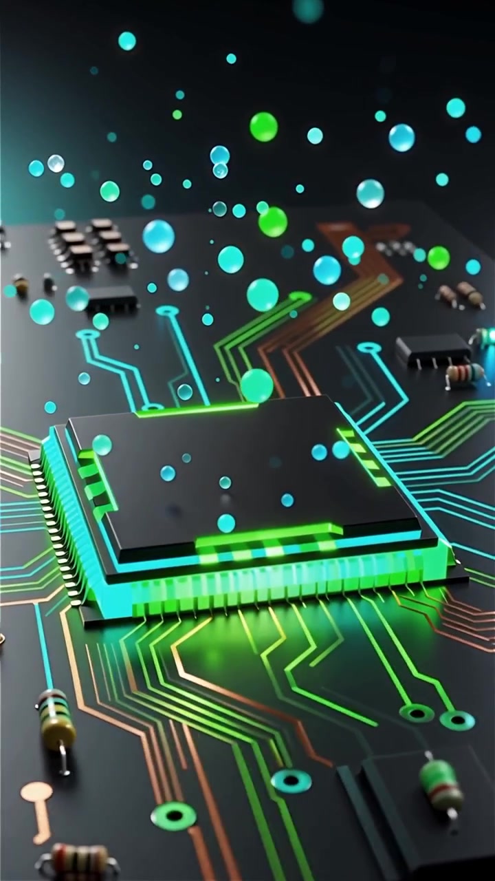 Futuristic AI Chip Motherboard Technology Background