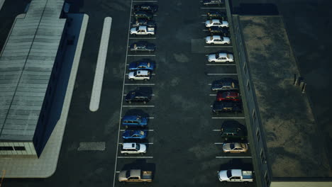 vista aérea de un estacionamiento vacío