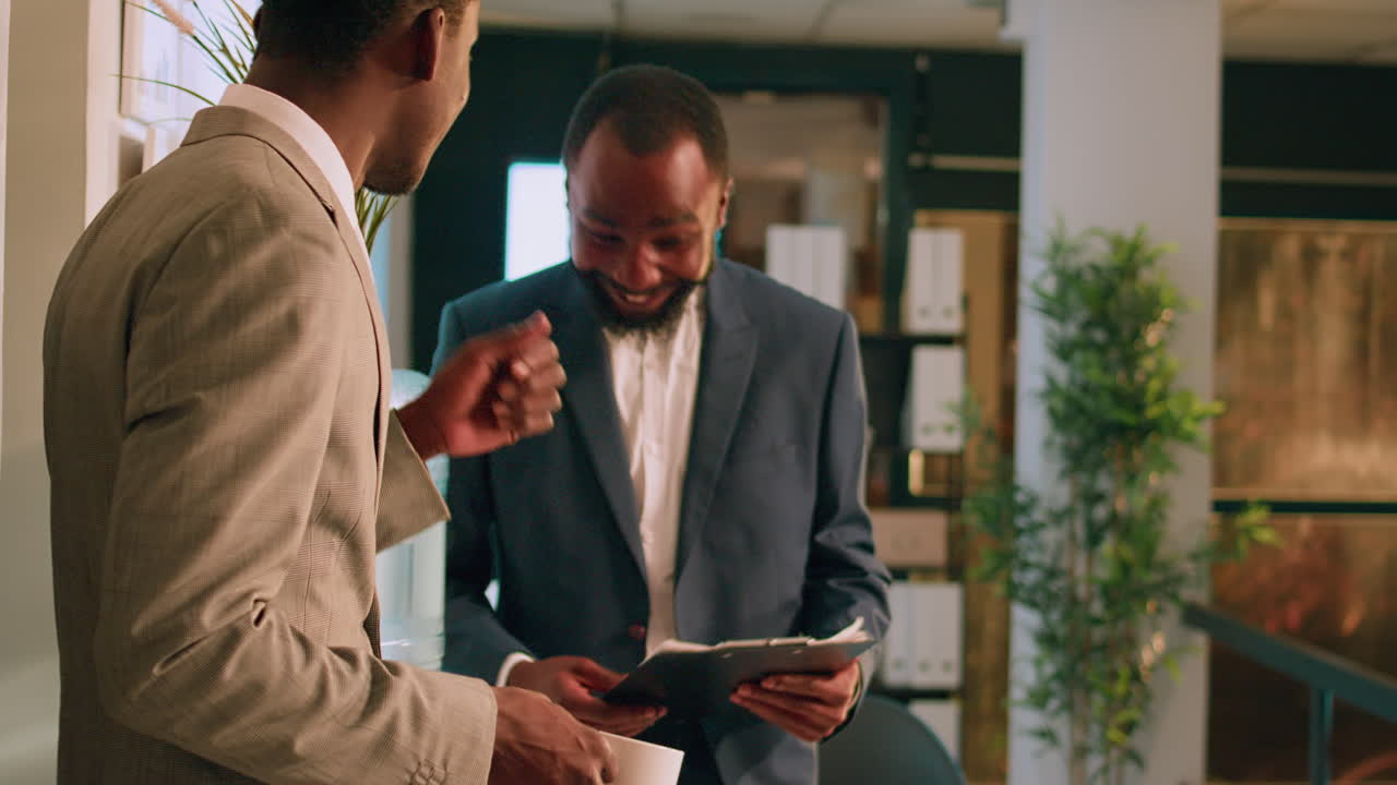 Businessmen discussing strategy in the office
