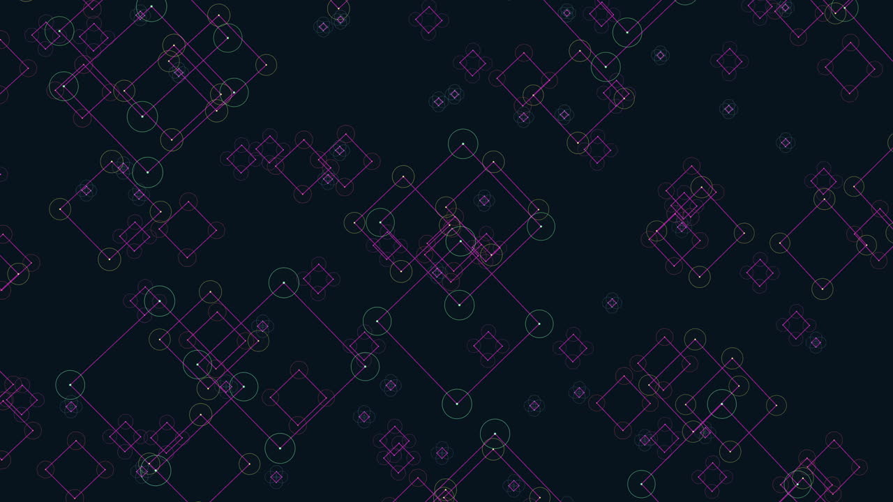 보라색 과 초록색 의 색조 에 있는 추상적 인 기하학적 패턴