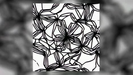 Black and White Floral Geometric Design