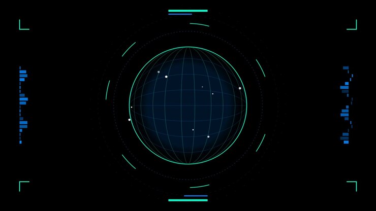 Digital Globe Interface with HUD Data Elements