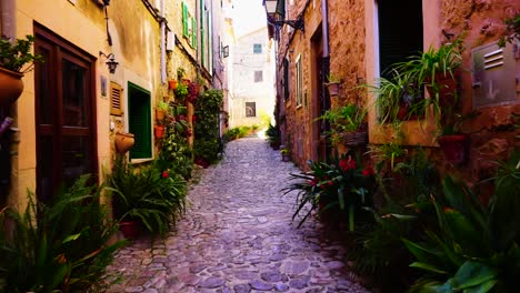 street in valldemossa at the baleary island.