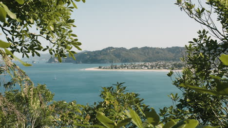 Headland-of-beach-located-in-coromandel-New-Zealand,-Whangamata