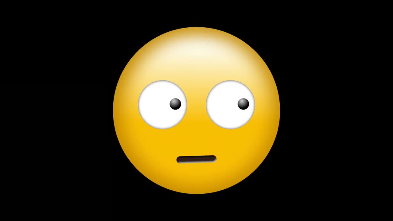 video generado digitalmente de un emoji avergonzado