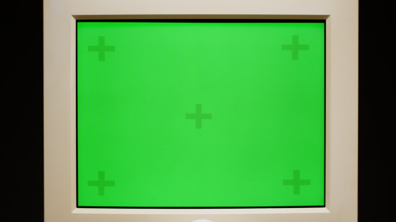 Old Computer Monitor with Green Screen