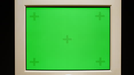 old computer monitor with green screen
