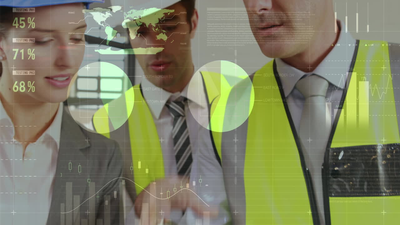 계획 을 검토 하는 건축가 들 4k