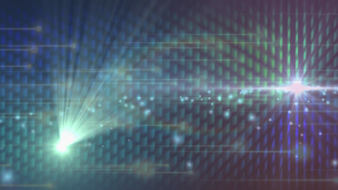 초록색 불빛으로 화면 위의 불빛의 애니메이션